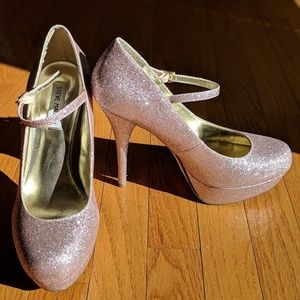 Pink Sparkle Platform Pumps